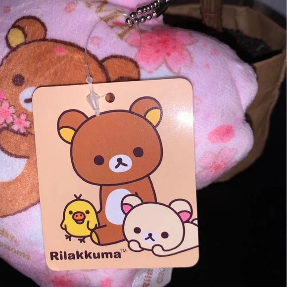 New SanX Rilakkuma & Korilakkuma small Cherry Blossom hanging Cushion from Japan - Picture 5 of 5